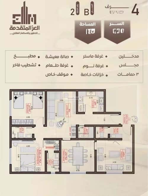 4 bedroom apartment in Al Salamah 5
