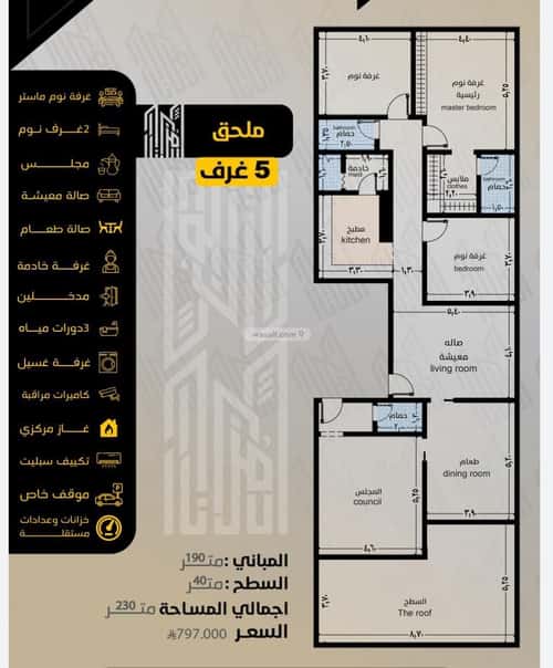 5 bedroom apartment in Al Salamah 1