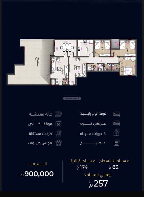 4 bedroom apartment in Mishrifah 12