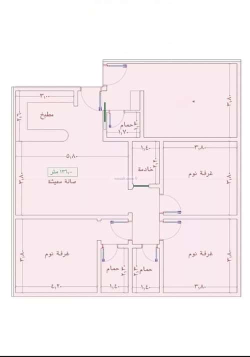 شقة 4 غرف في الواحة 5