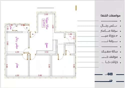 شقة 3 غرف في النزهة 4