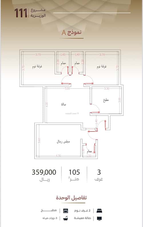 3 bedroom apartment in Madaen Al Fahd, Jeddah 10