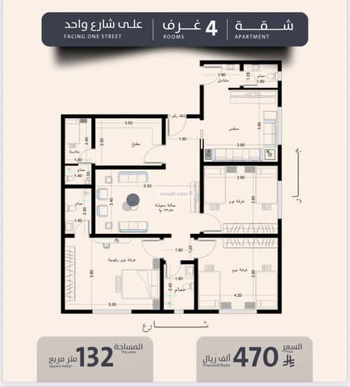 شقة 5 غرف في الربوة 6