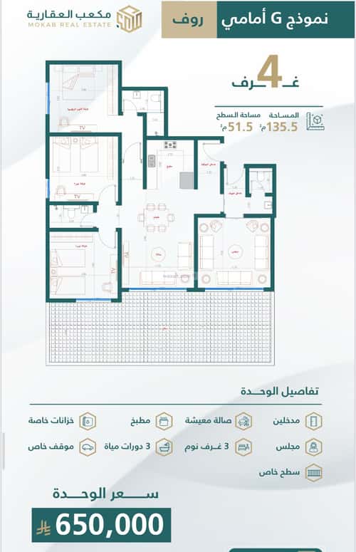 3 bedroom apartment in Al Safaa 5