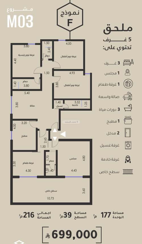 شقة 3 غرف في الفيصلية 5