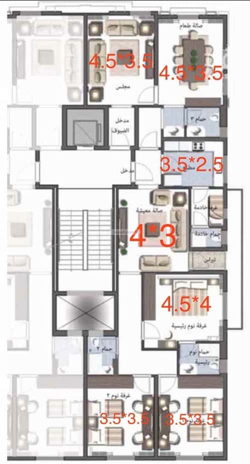 3 bedroom apartment in Al Shati 15
