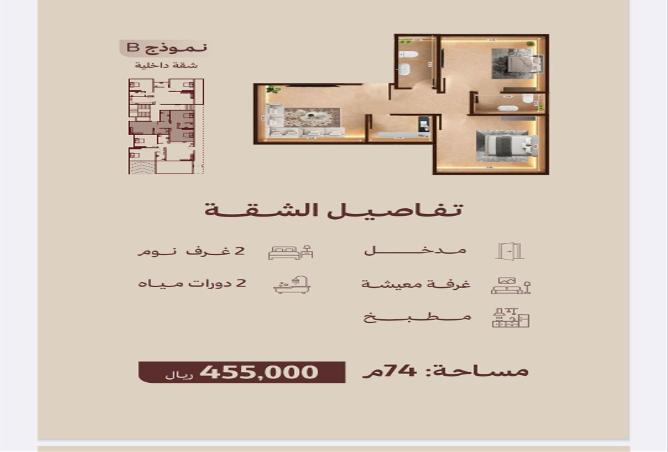 شقة 2 غرف في An Nahdah 3