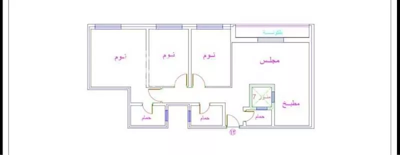شقة 3 غرف في النرجس 15