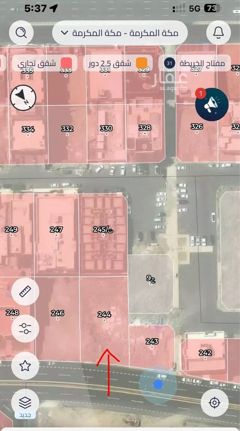 أرض 1122 م² في الحمراء و ام الجود 5