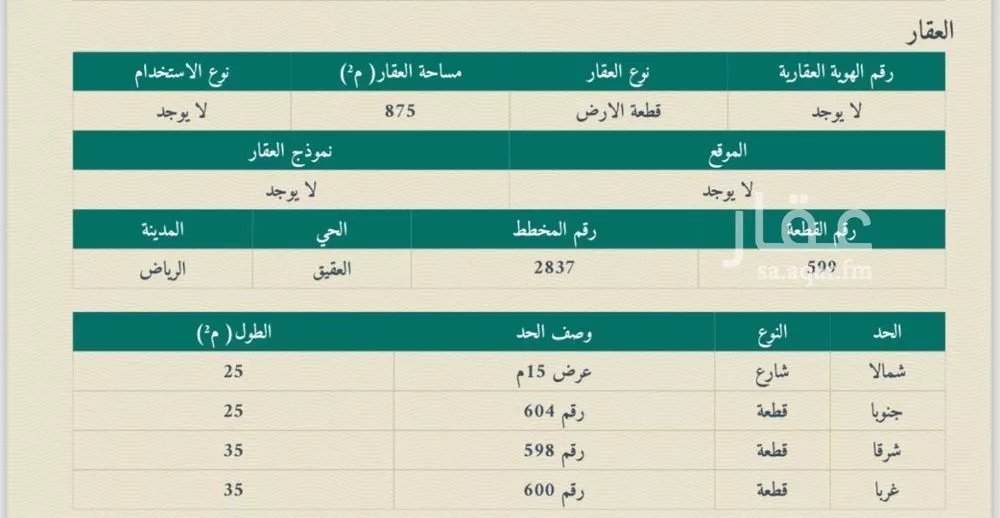 أرض 875 م² في حطين 2