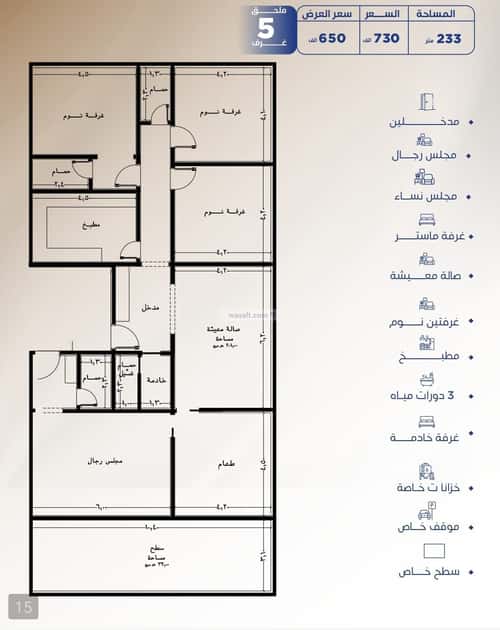 5 bedroom apartment in Al Nuzhah 3