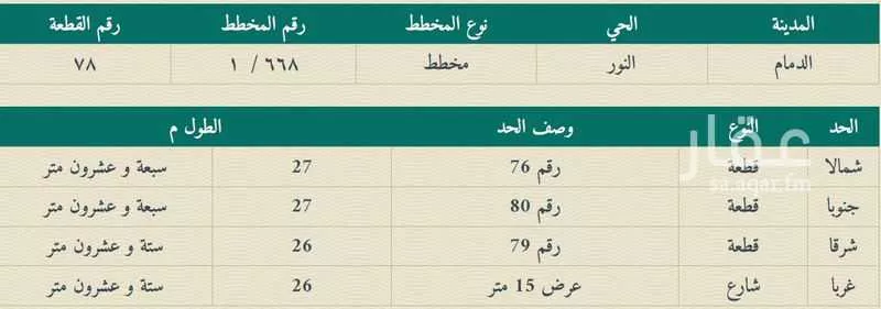 أرض 702 م² في النور 2