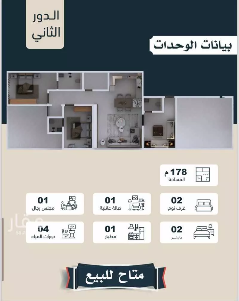 دور 4 غرف في النرجس 28