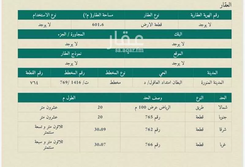 أرض 601 م² في المطار 4