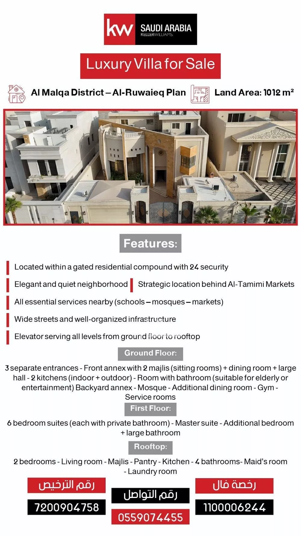 شقة 9 غرف في الملقا 3