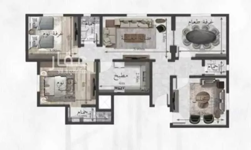شقة 4 غرف في الواحة 2