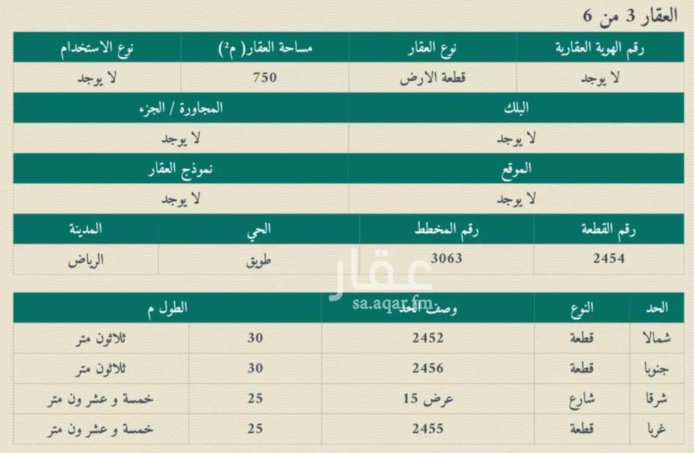 أرض 4568 م² في طويق 5