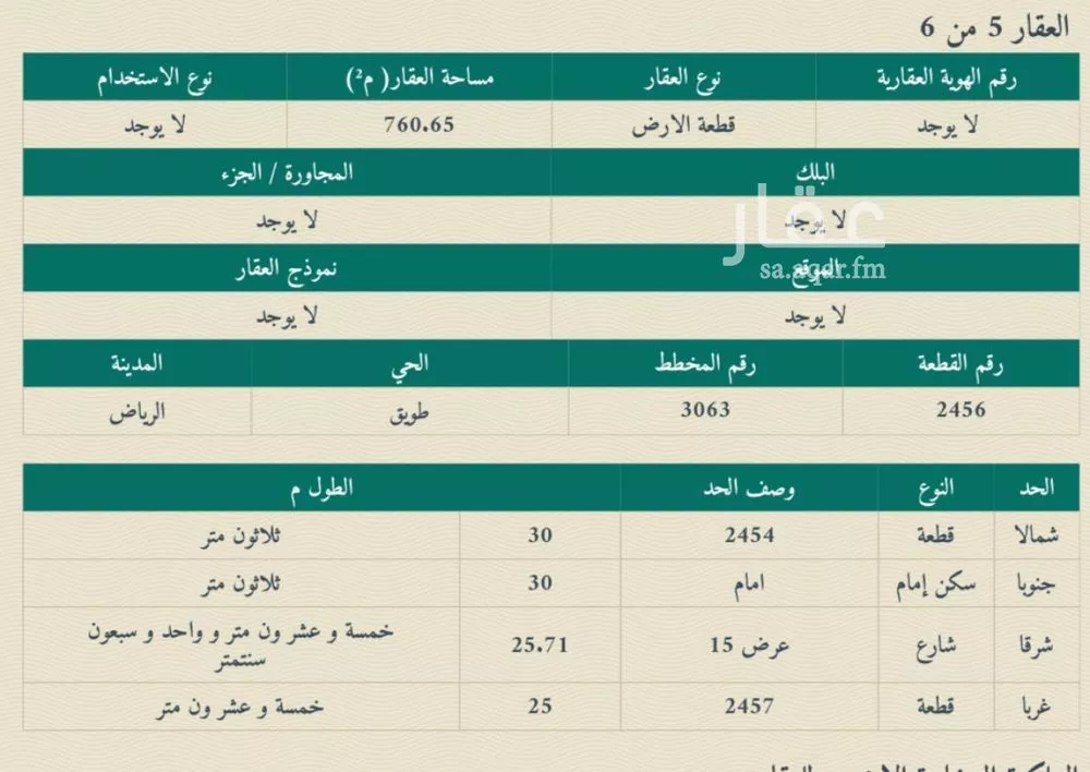 أرض 4568 م² في طويق 7