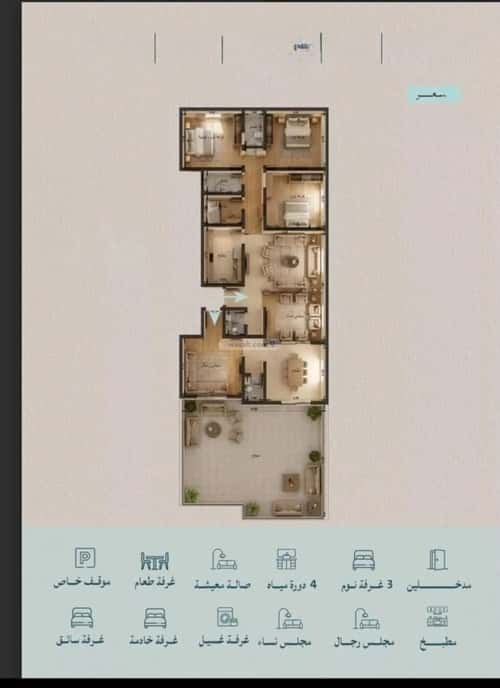 شقة 6 غرف في الياقوت 14