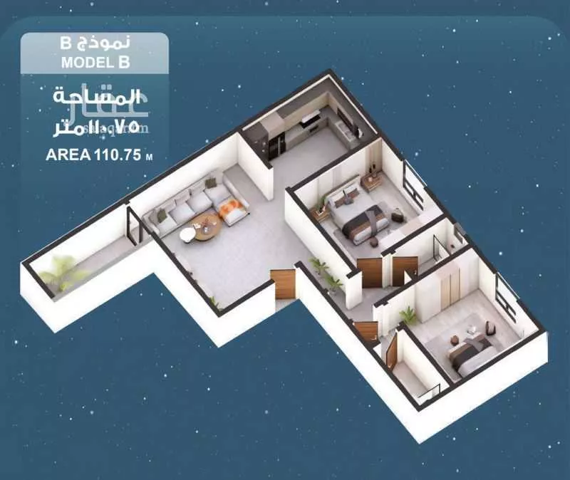 شقة 2 غرف في الرويس 9