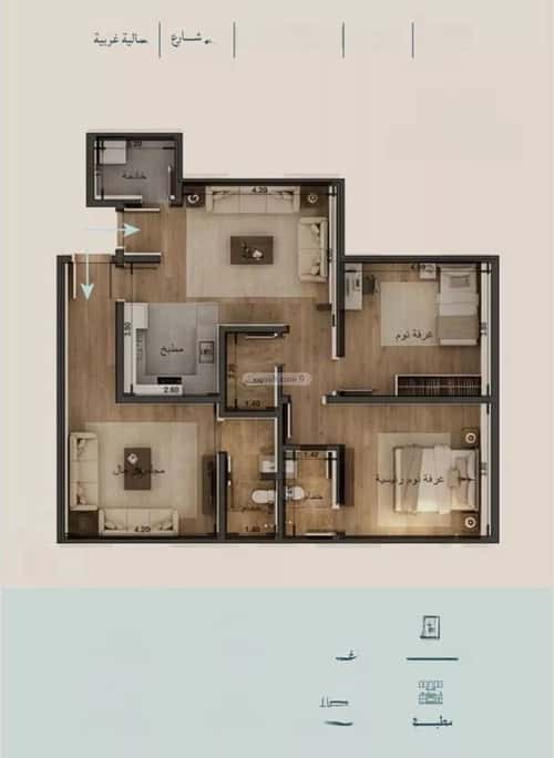 شقة 3 غرف في الياقوت 3