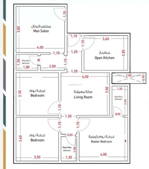 شقة 4 غرف في النزهة 2