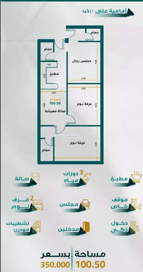 شقة 3 غرف في الجامعة 2
