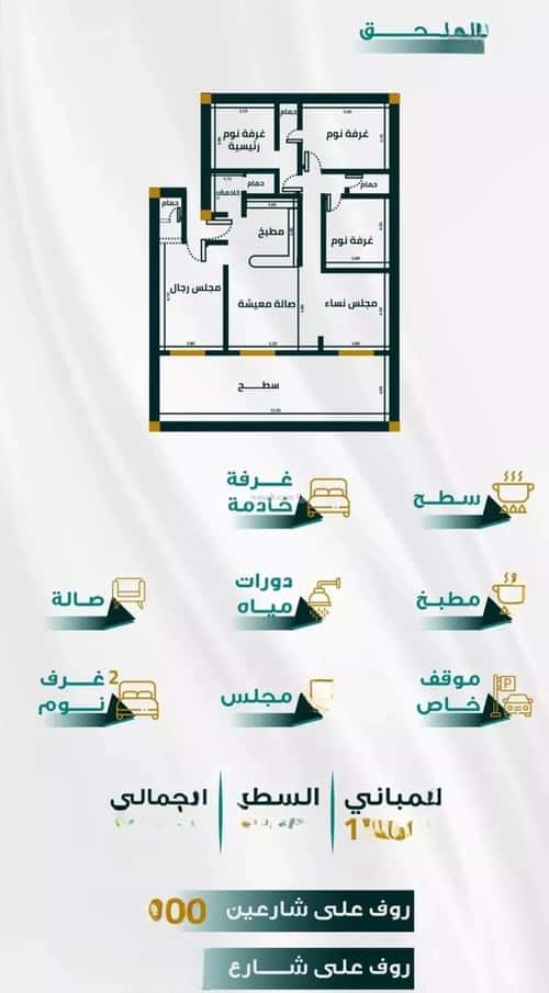 شقة 5 غرف في الفيحاء 3