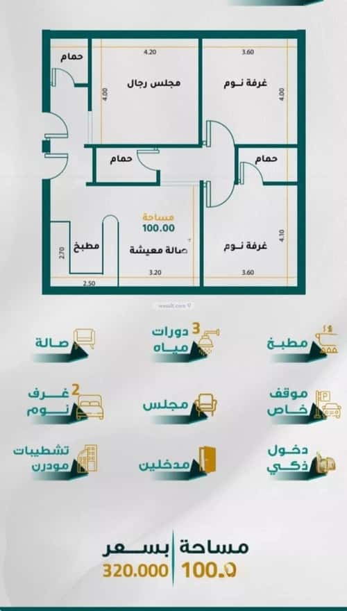 شقة 3 غرف في الجامعة 2