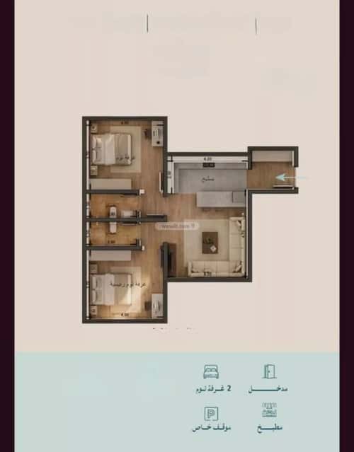 شقة 2 غرف في الياقوت 2