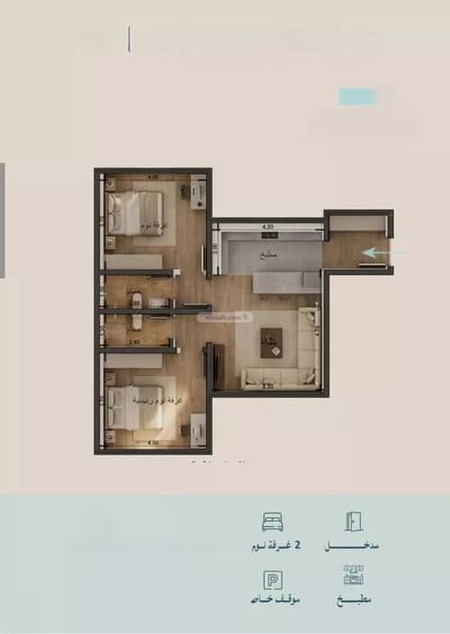 شقة 2 غرف في الياقوت 2