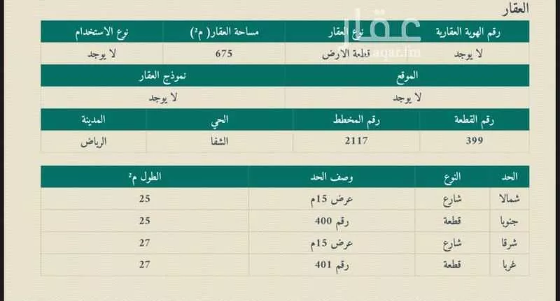 land in Al Shifa, Riyadh 4