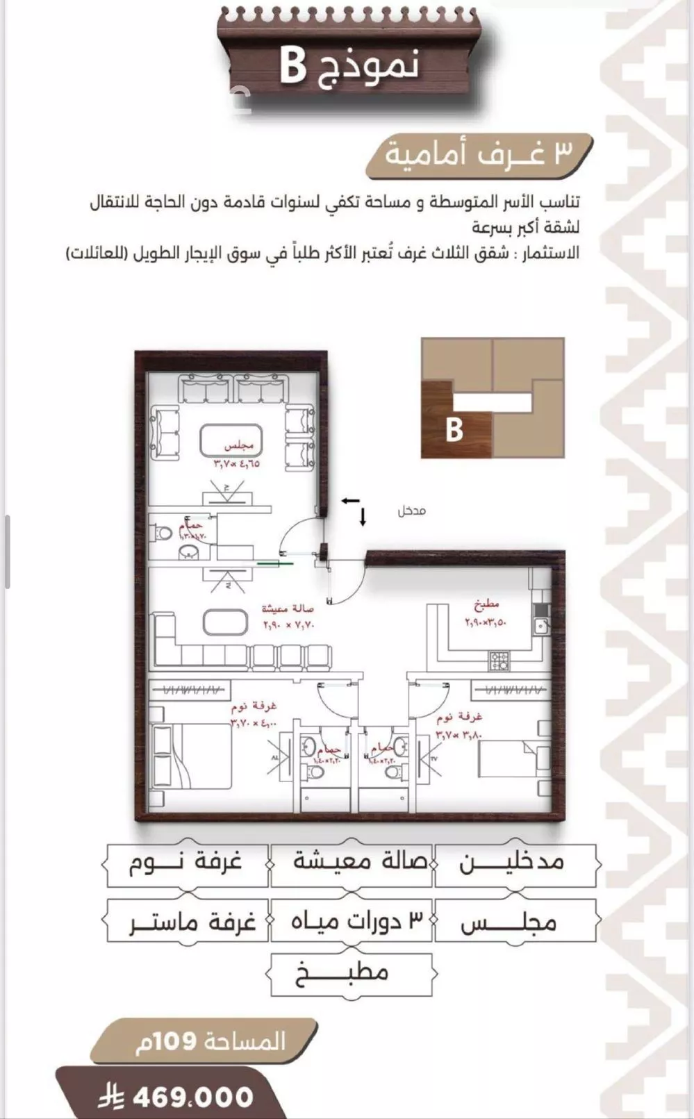 4 bedroom apartment in Al Naeem 4