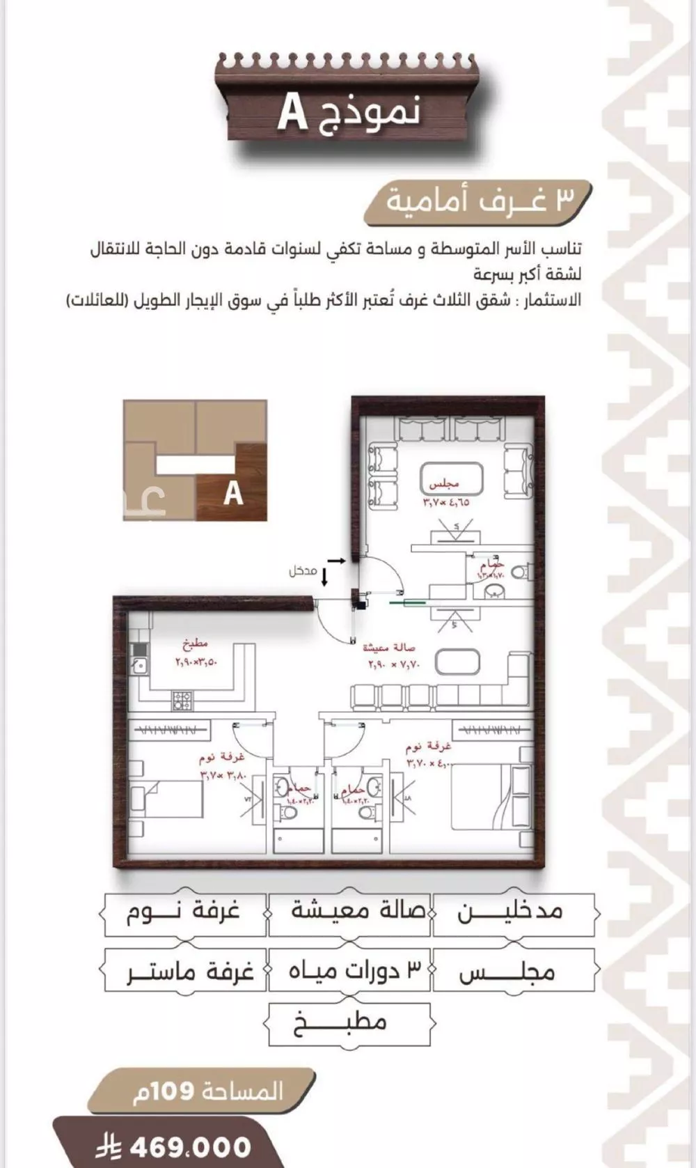 4 bedroom apartment in Al Naeem 7
