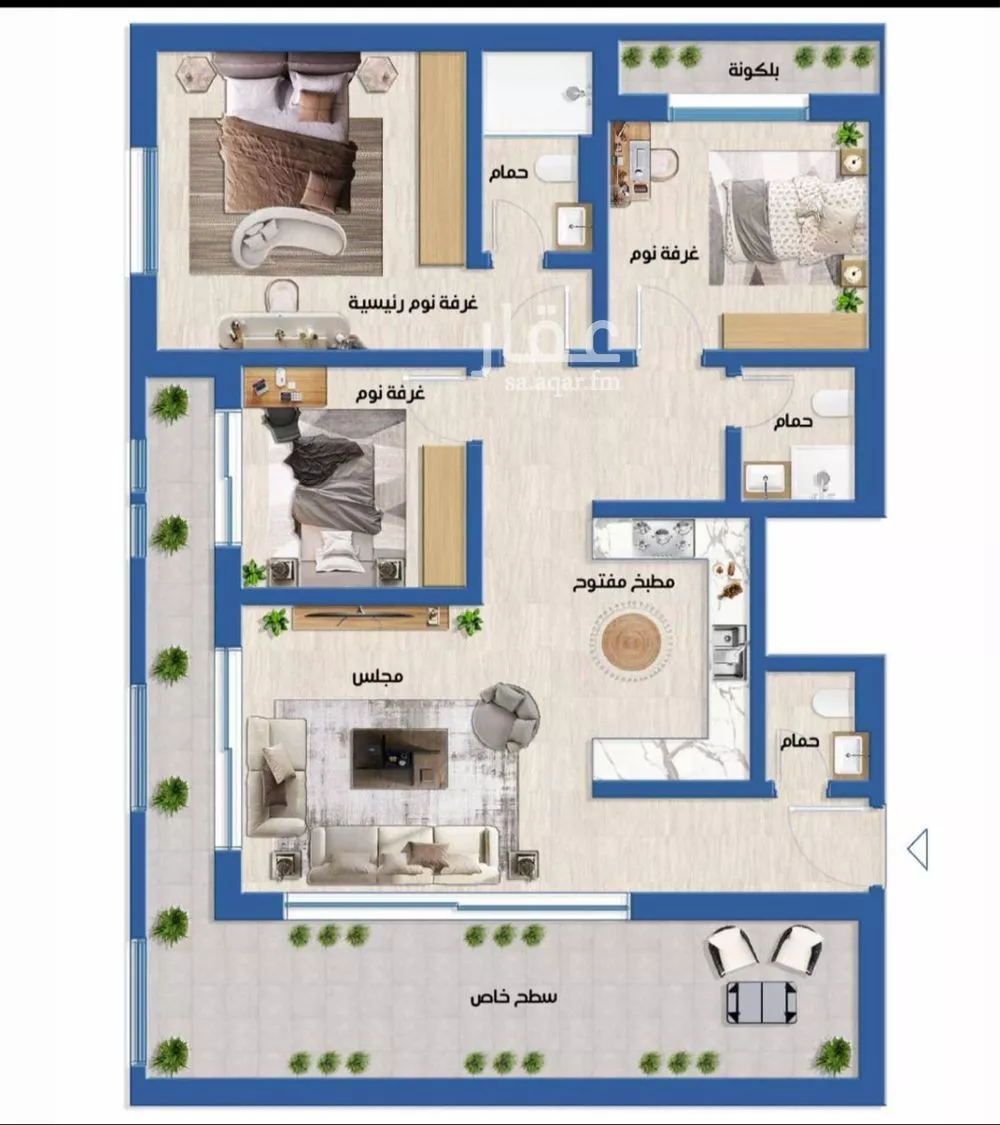 3 bedroom apartment in Al Narjis 14