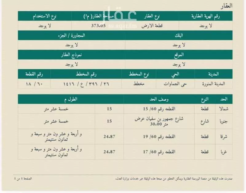 373 sqm land in Al Jamawat 2