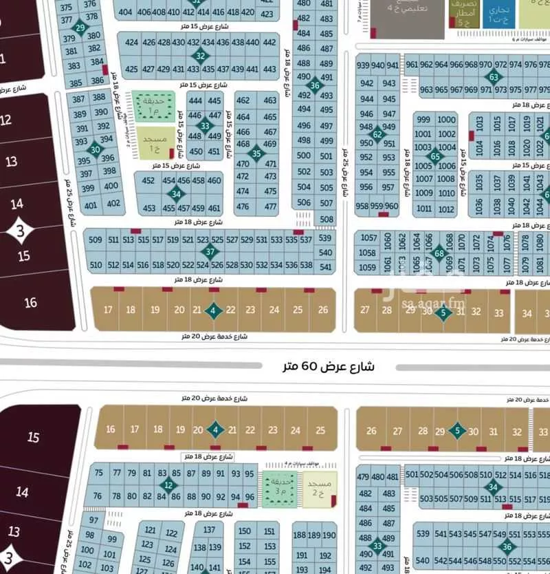 أرض 2114 م² في المطار 6