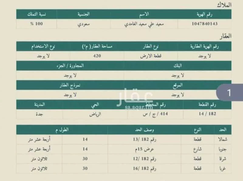 أرض 420 م² في جدة 2