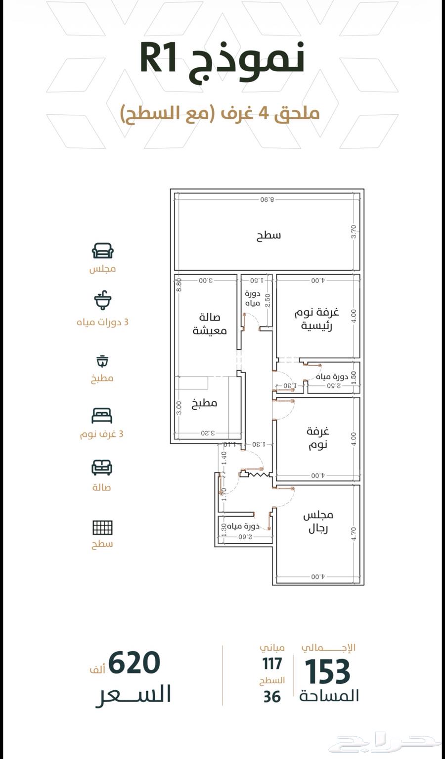 4 bedroom apartment in Al Rabwa 8