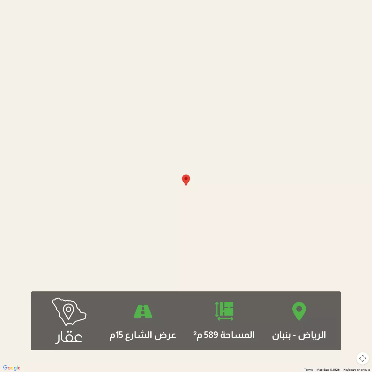 أرض 589 م² في بنبان 3