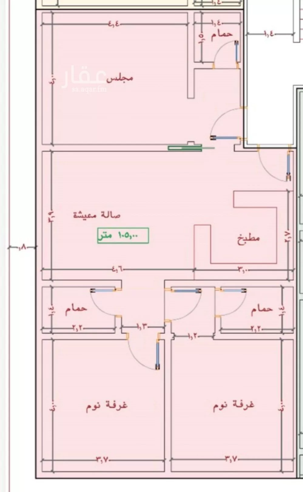 شقة 3 غرف في الياقوت 2