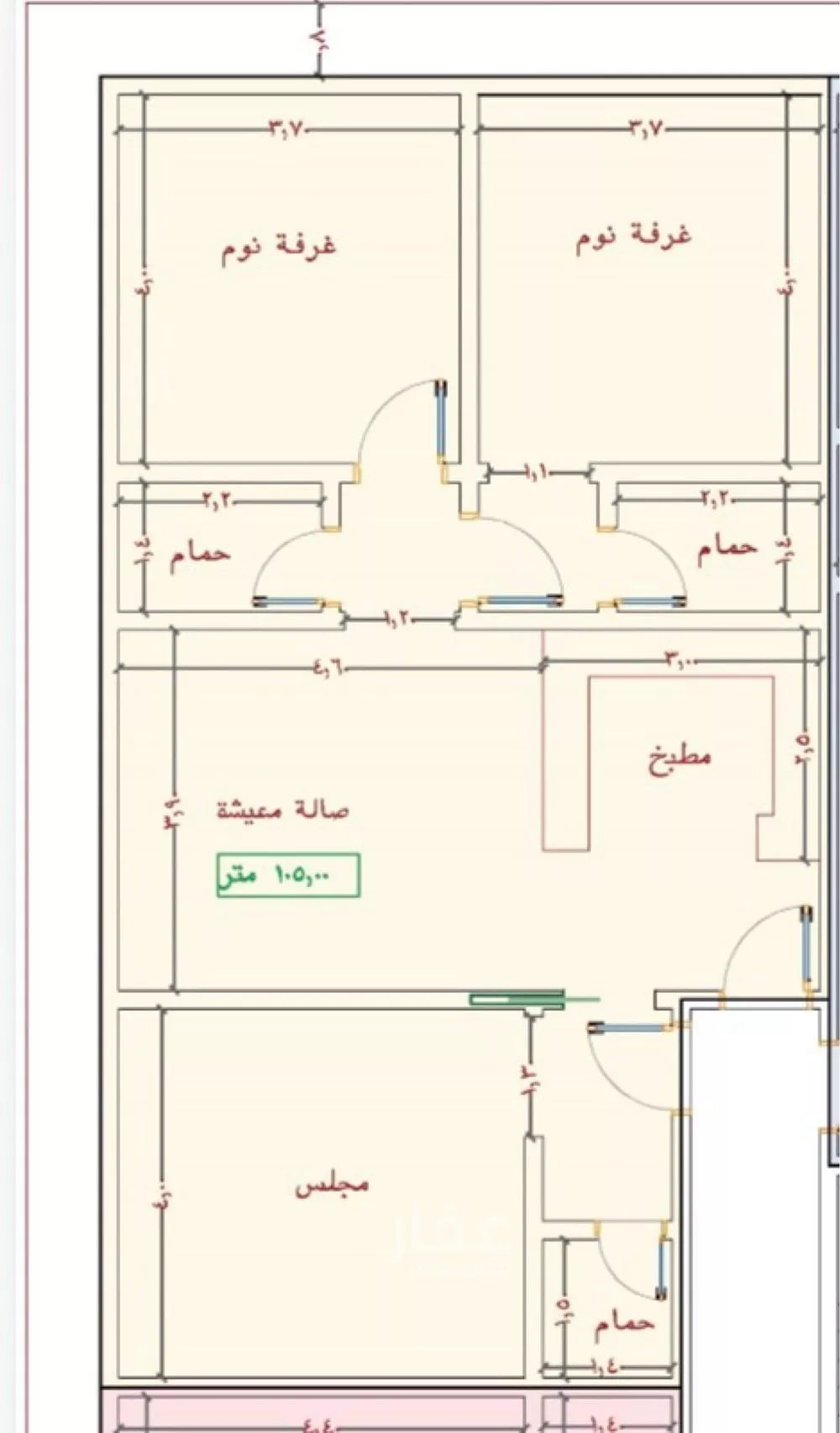 شقة 3 غرف في الياقوت 4