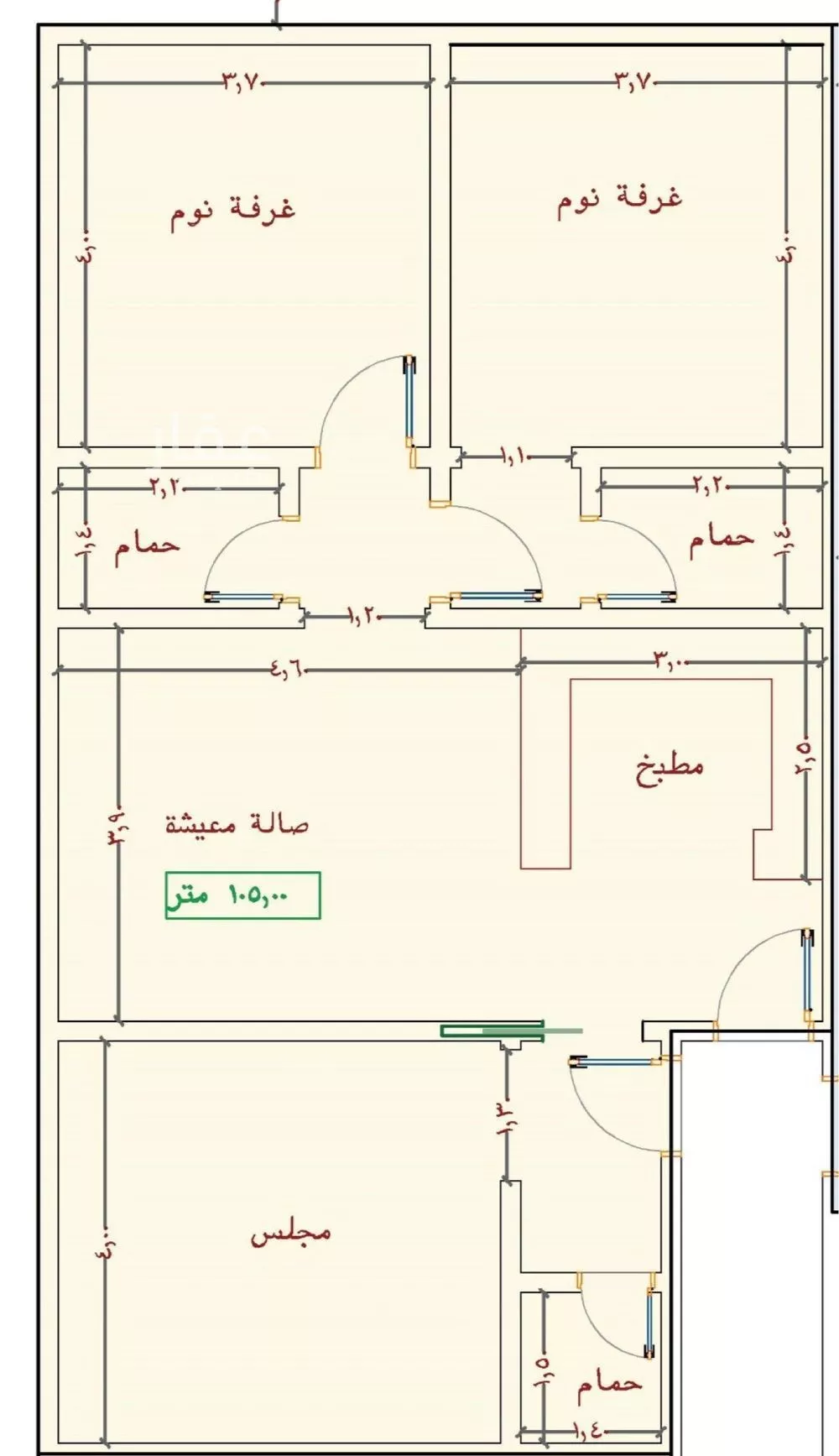 شقة 3 غرف في الياقوت 3