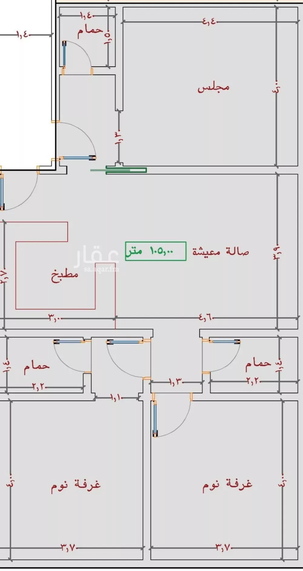 شقة 3 غرف في الياقوت 7