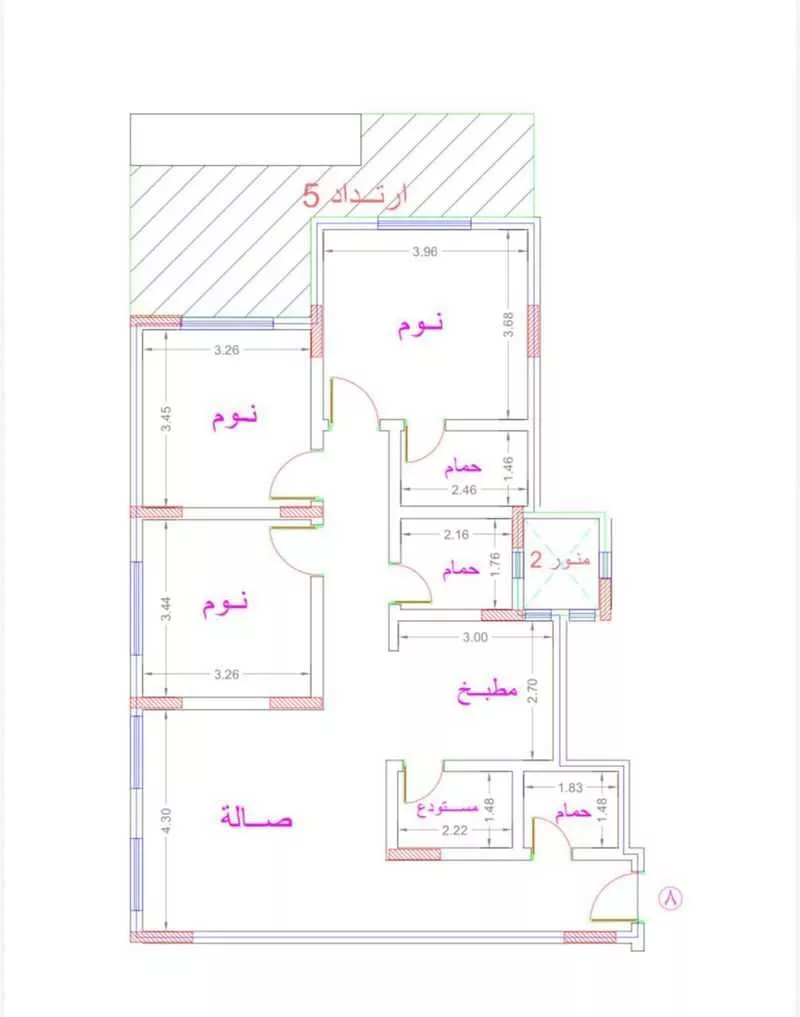 شقة 4 غرف في العارض 9