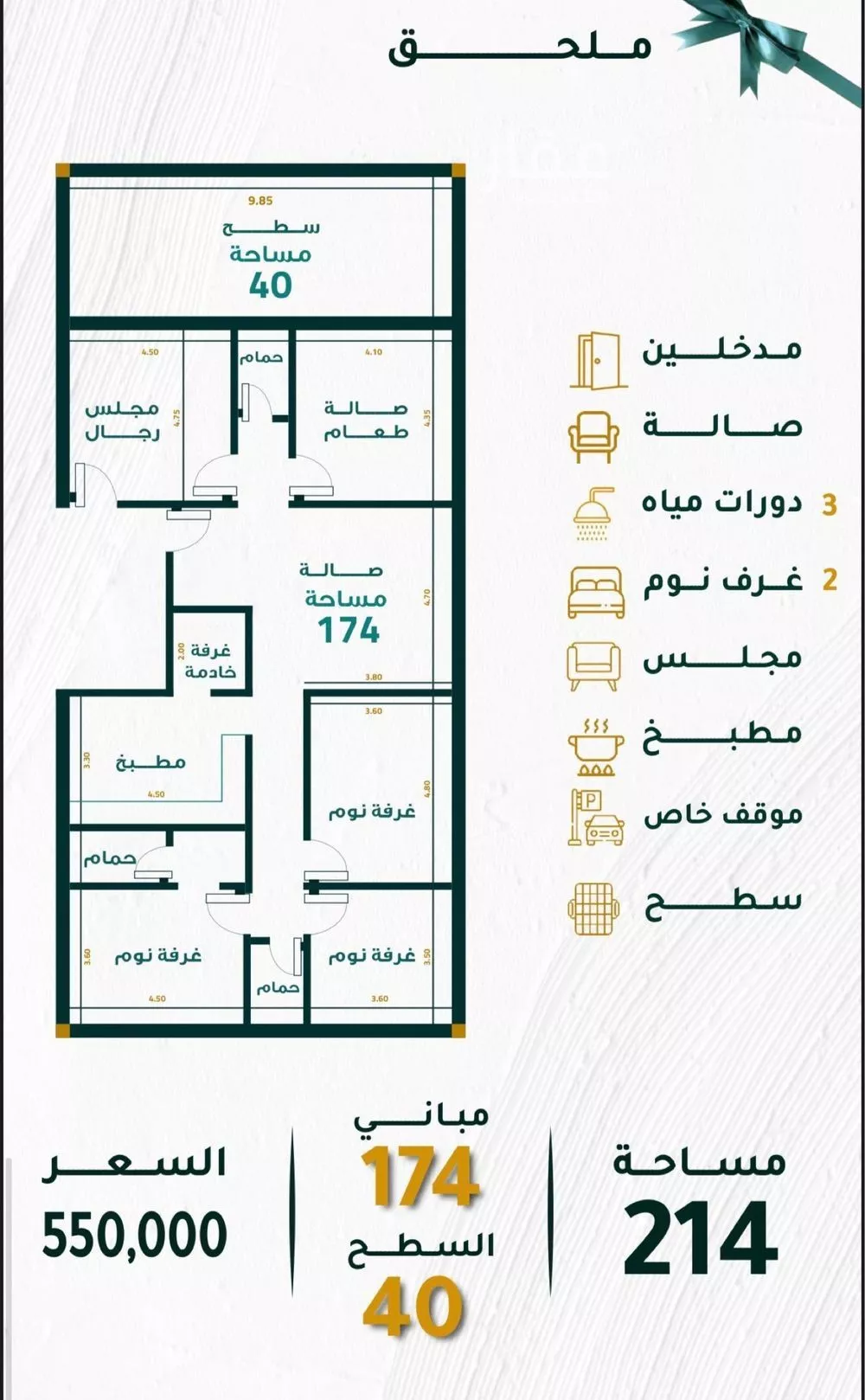 شقة 3 غرف في مشرفة 2