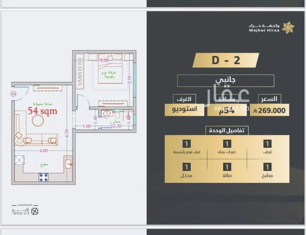 شقة 1 غرف في النعيم 4