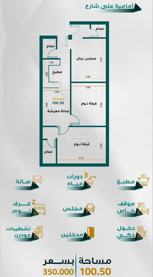 شقة 3 غرف في الجامعة 2