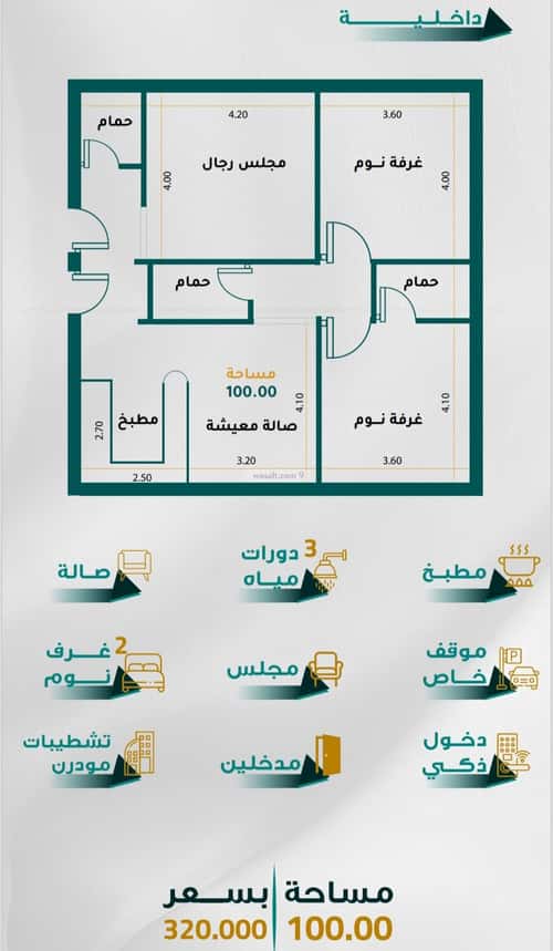 شقة 3 غرف في الجامعة 2
