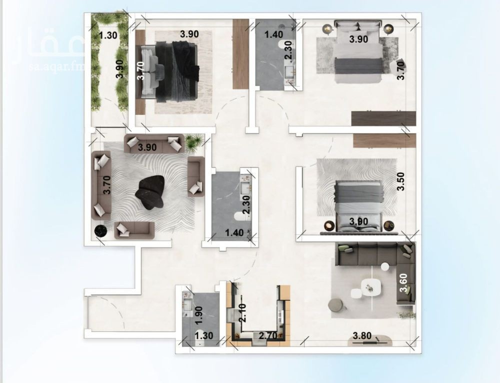شقة 3 غرف في العزيزية، جدة 2